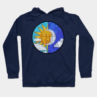 Sun and Moon Stained glass Mandala Hoodie